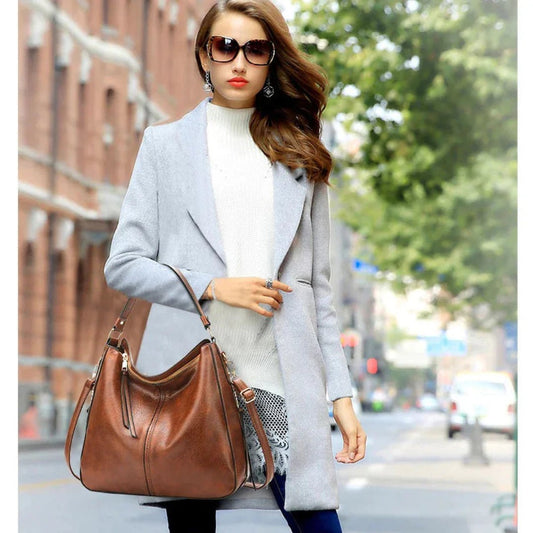 Soft Leather Hobo Shoulder Bag | Convertible Crossbody | Spacious Everyday Carry