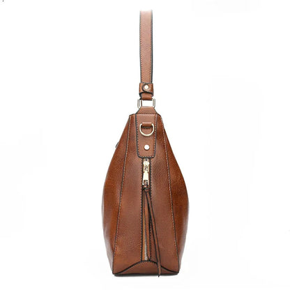 Soft Leather Hobo Shoulder Bag | Convertible Crossbody | Spacious Everyday Carry