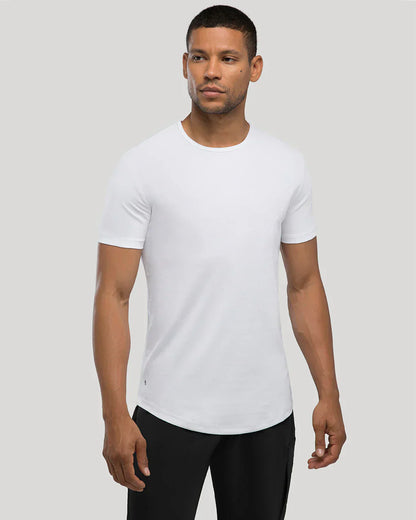 Men’s Premium Curved Hem T-Shirt | Soft Cotton Stretch | Tailored Fit Tee