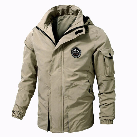 Men’s Utility Bomber Jacket | Hooded Windbreaker | Multi-Pocket Design