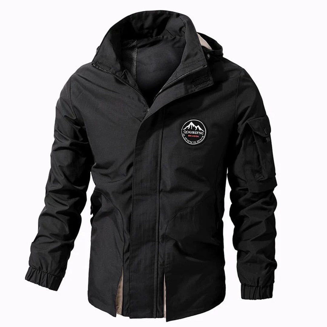 Men’s Utility Bomber Jacket | Hooded Windbreaker | Multi-Pocket Design