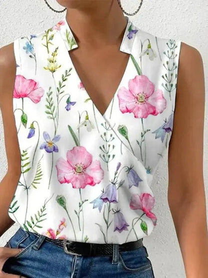Sleeveless Wrap Neck Blouse | Soft Drape | Lightweight Office-to-Casual Top