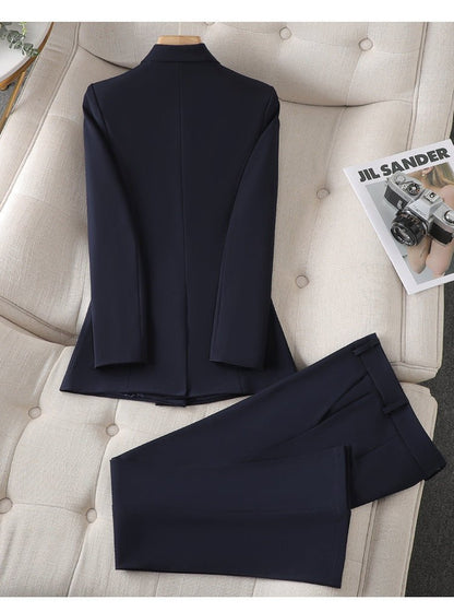 Tailored Double-Breasted Pantsuit Set | Elegant Workwear & Formal Outfit