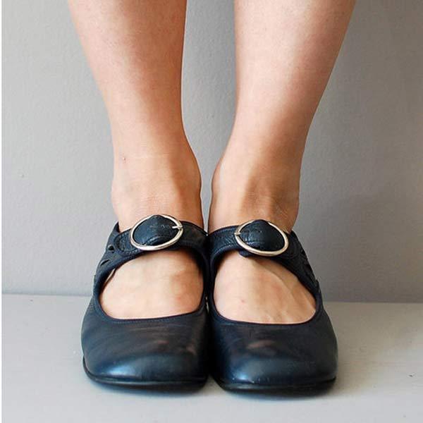 Comfort Buckle Pumps | Classic Low-Heel Mary Janes