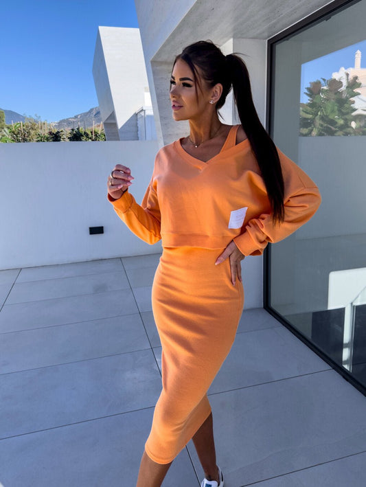Ribbed Knit Bodycon Tank Dress | Midi Length | Stretch Cotton Blend
