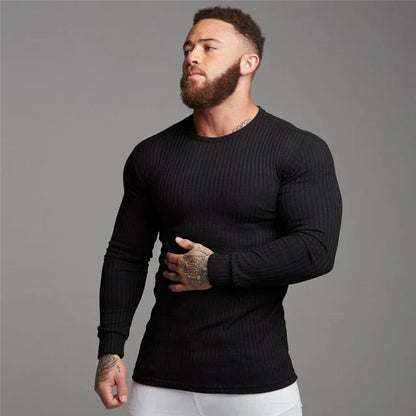 Ribbed Slim-Fit Pullover | Lightweight Long-Sleeve Sweater | Everyday Casual