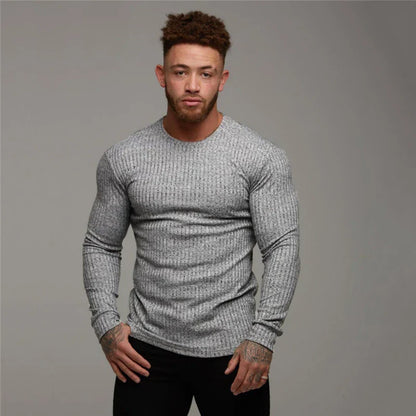 Ribbed Slim-Fit Pullover | Lightweight Long-Sleeve Sweater | Everyday Casual