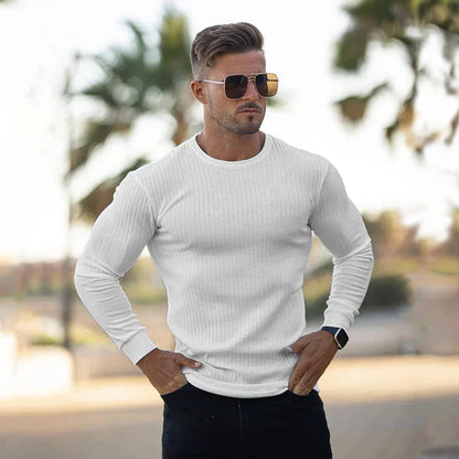 Ribbed Slim-Fit Pullover | Lightweight Long-Sleeve Sweater | Everyday Casual