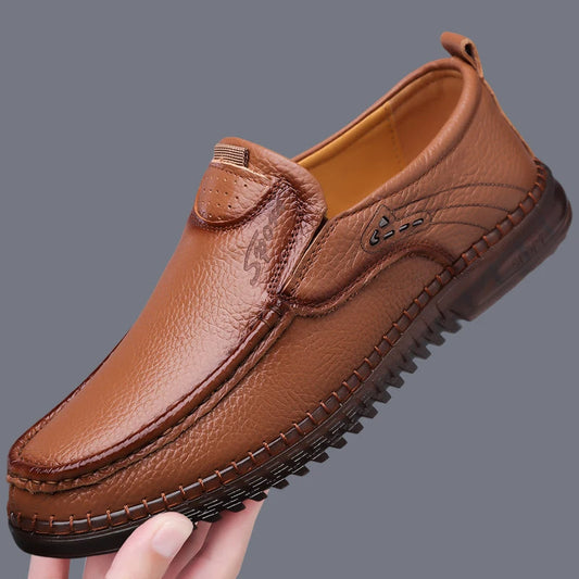 Men’s Leather Slip-On Loafers | Casual Comfort Shoes | Durable Everyday Footwear