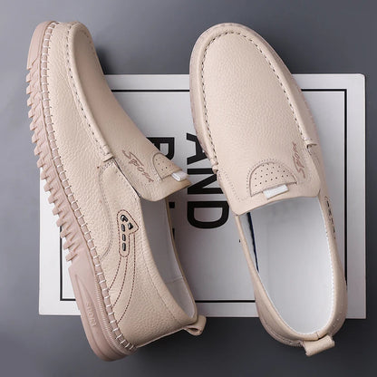 Men’s Leather Slip-On Loafers | Casual Comfort Shoes | Durable Everyday Footwear