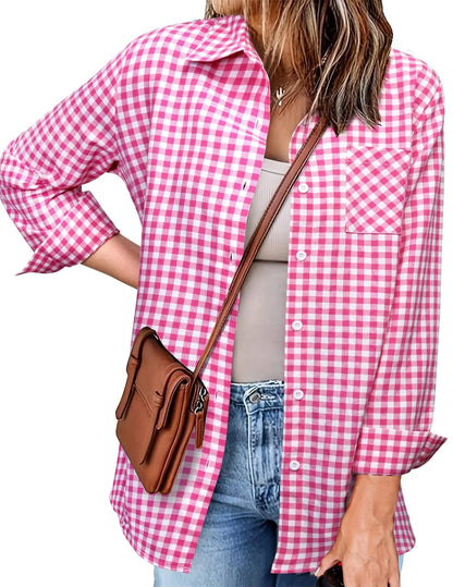 Plaid Button-Down Shirt | Relaxed Fit Flannel Style | Lightweight Casual Layer
