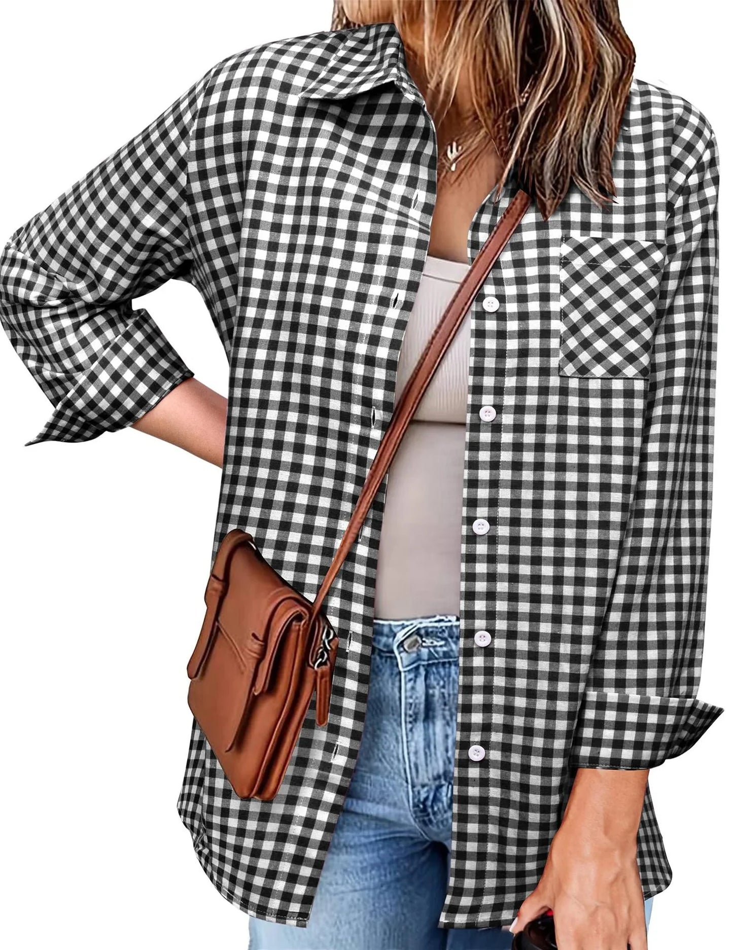 Plaid Button-Down Shirt | Relaxed Fit Flannel Style | Lightweight Casual Layer