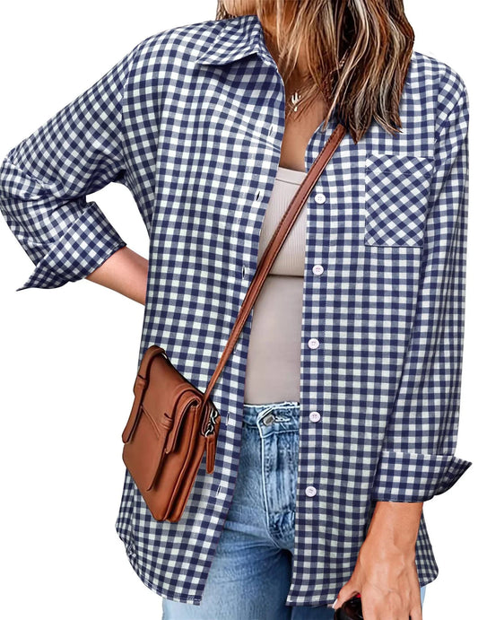 Plaid Button-Down Shirt | Relaxed Fit Flannel Style | Lightweight Casual Layer