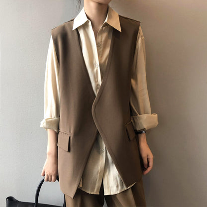 Oversized Sleeveless Blazer Vest | Modern Tailored Fit | Lightweight Fabric | Office Chic
