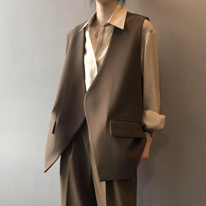 Oversized Sleeveless Blazer Vest | Modern Tailored Fit | Lightweight Fabric | Office Chic