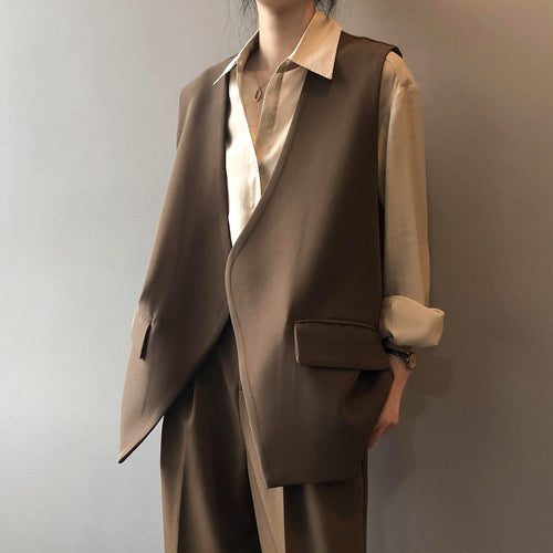 Oversized Sleeveless Blazer Vest | Modern Tailored Fit | Lightweight Fabric | Office Chic
