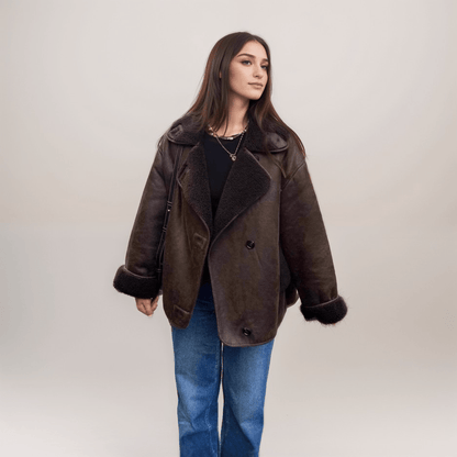 Oversized Faux Shearling Jacket | Warm & Stylish | Leather Look | Winter Essential