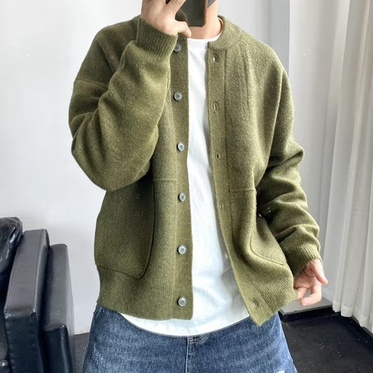 Men’s Wool-Blend Snap Jacket | Minimalist Bomber Style | Lightweight Fall Layer