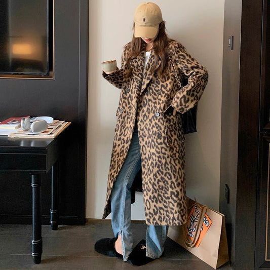 Leopard Print Faux Fur Coat | Bold Animal Print | Mid-Length | Winter Glam