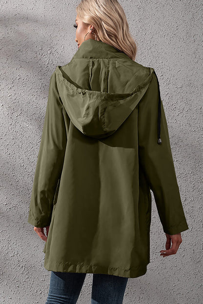 Lightweight Hooded Rain Jacket | Adjustable Waist | Water-Resistant | Casual Outerwear