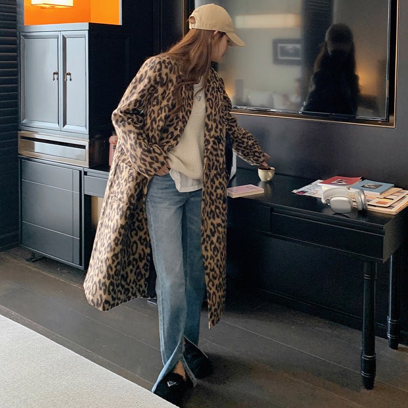 Leopard Print Faux Fur Coat | Bold Animal Print | Mid-Length | Winter Glam
