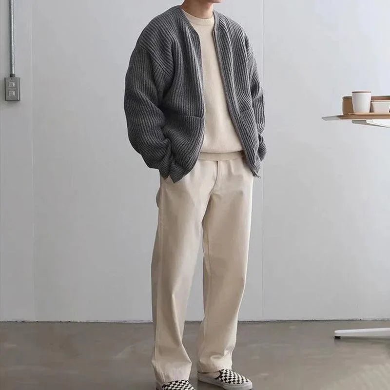 Men's Knit Cardigan Jacket | Minimalist Design | Soft Cotton Blend | Casual Layering