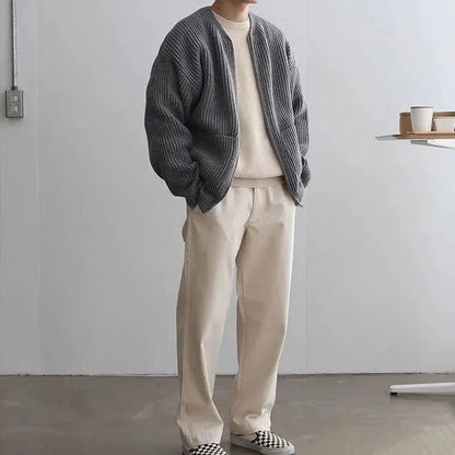 Men's Knit Cardigan Jacket | Minimalist Design | Soft Cotton Blend | Casual Layering