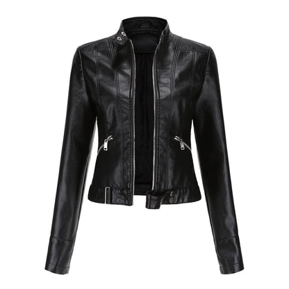 Cropped PU Leather Jacket | Sleek & Vibrant | Zip-Up Design | Versatile Layer
