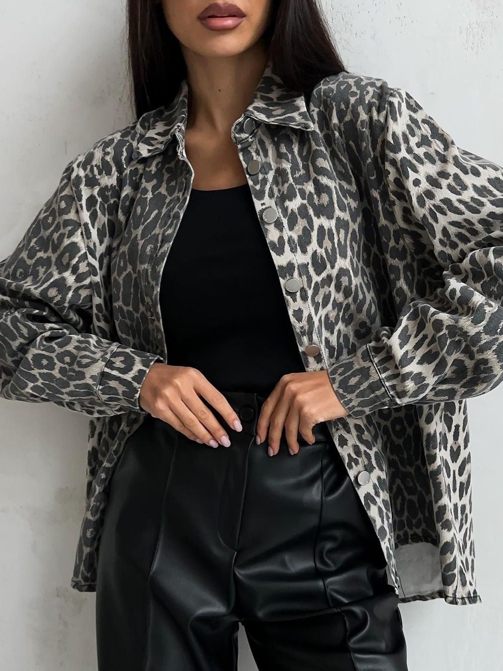Oversized Leopard Print Shacket | Button-Up Style | Trendy & Versatile | Casual Layer