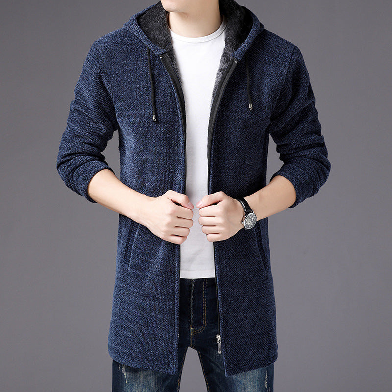 Men’s Fleece Zip Hoodie | Contrast Lined Hood | Lightweight Casual Layer