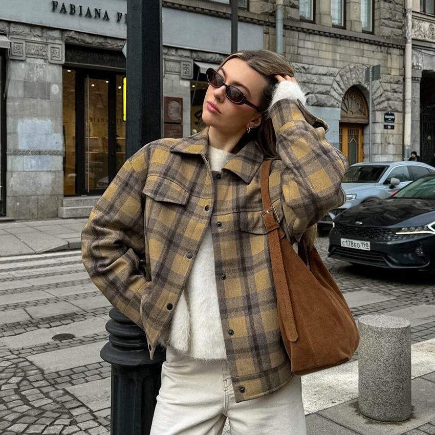 Plaid Wool-Blend Shacket | Cozy & Stylish | Soft Wool-Blend Fabric