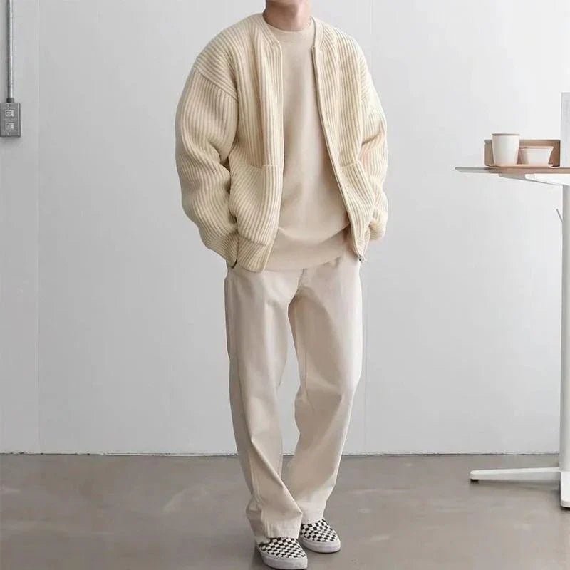 Men's Knit Cardigan Jacket | Minimalist Design | Soft Cotton Blend | Casual Layering