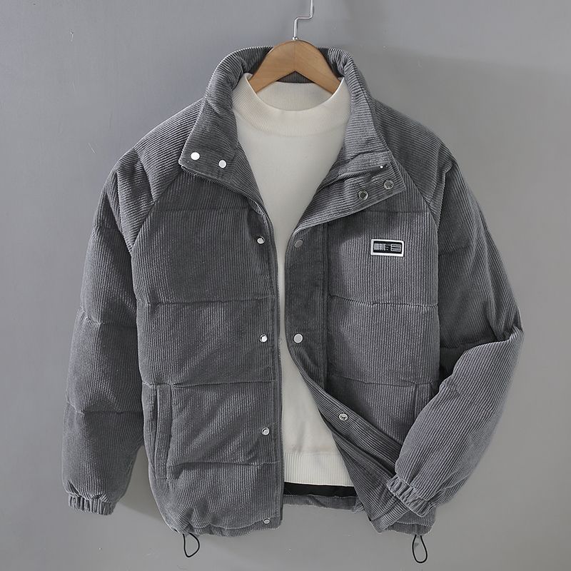 Men's Corduroy Puffer Jacket | Insulated Quilted Outerwear | Winter Casual Layering