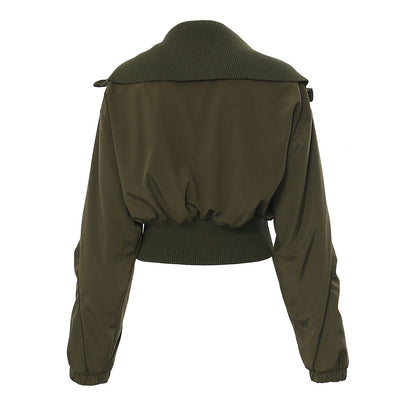 Cropped Utility Jacket | Functional Pocket Design | Zip-Up Closure | Edgy Streetwear Style