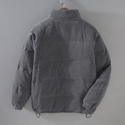 Men's Corduroy Puffer Jacket | Insulated Quilted Outerwear | Winter Casual Layering