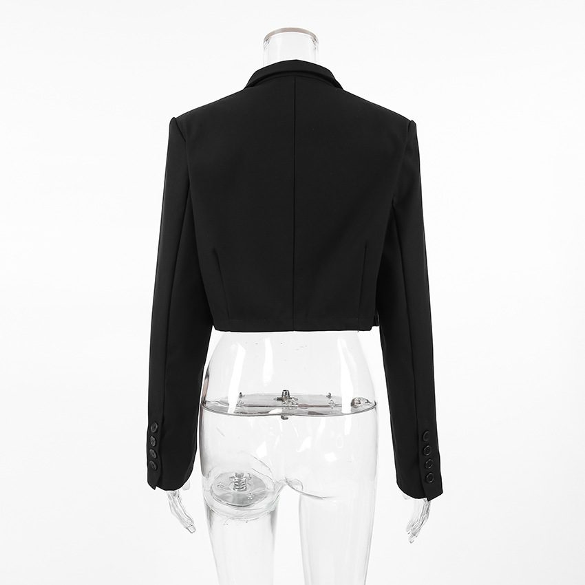 Women's Cropped Black Blazer | Minimalist & Chic | Open-Front | Modern Office & Casual Wear