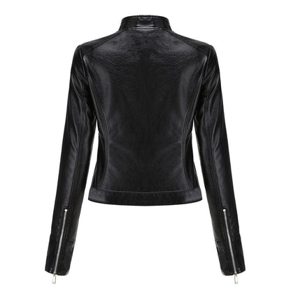 Cropped PU Leather Jacket | Sleek & Vibrant | Zip-Up Design | Versatile Layer