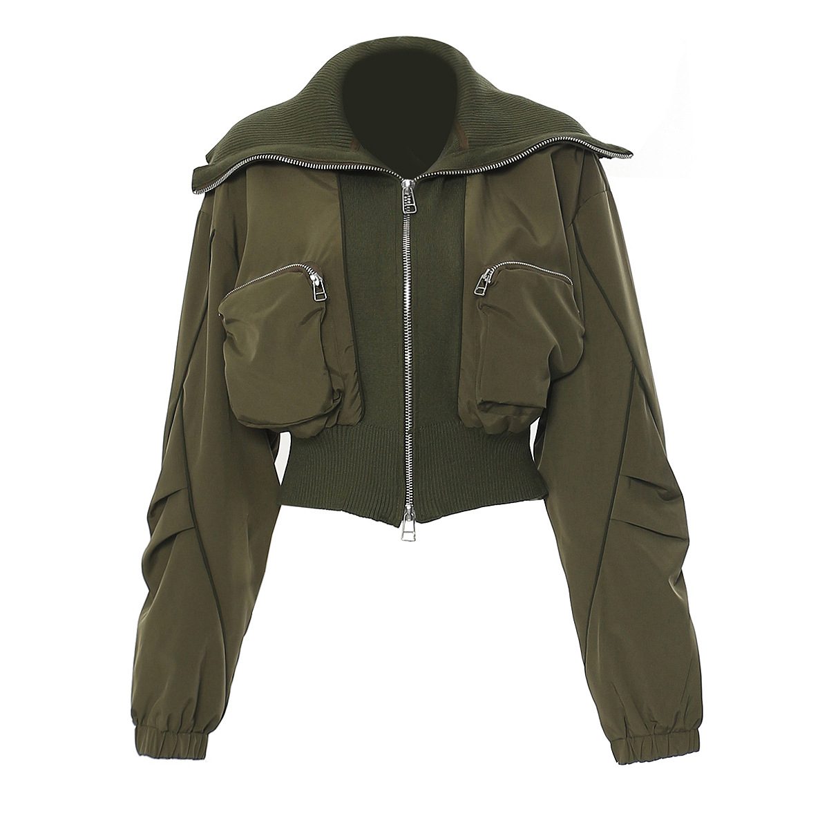 Cropped Utility Jacket | Functional Pocket Design | Zip-Up Closure | Edgy Streetwear Style