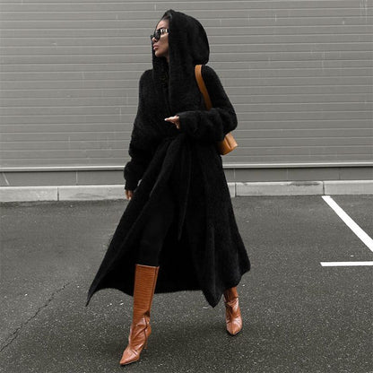Chic Hooded Wrap Dress | Cozy Long Sleeve Design | Soft Fabric Blend | Casual & Street Style