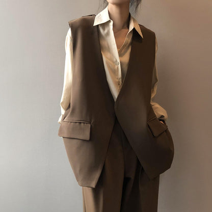 Oversized Sleeveless Blazer Vest | Modern Tailored Fit | Lightweight Fabric | Office Chic