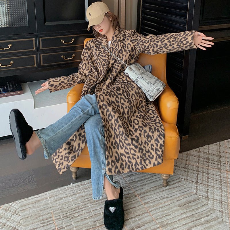 Leopard Print Faux Fur Coat | Bold Animal Print | Mid-Length | Winter Glam