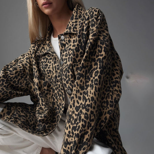 Oversized Leopard Print Shacket | Button-Up Style | Trendy & Versatile | Casual Layer