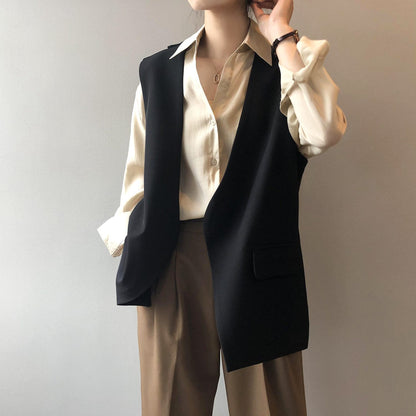 Oversized Sleeveless Blazer Vest | Modern Tailored Fit | Lightweight Fabric | Office Chic
