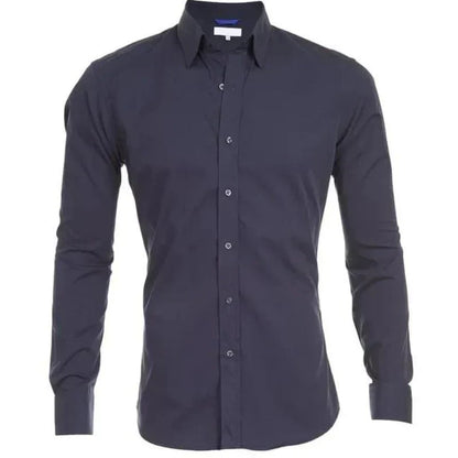 Stretch Button-Up Shirt | Slim Fit with Roll-Up Sleeves