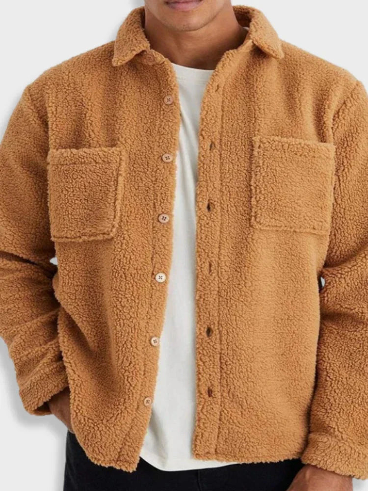 Men’s Fleece Shirt Jacket | Relaxed Fit Sherpa Shacket | Soft Midweight Layer for Fall