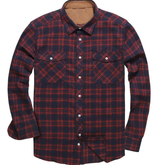 Classic Flannel Button-Up Shirt | Men’s Plaid Long Sleeve