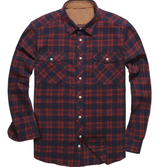 Classic Flannel Button-Up Shirt | Men’s Plaid Long Sleeve