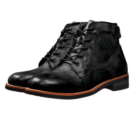 Men’s Leather Ankle Boots | Classic Lace-Up | Rugged Dress-Casual Style
