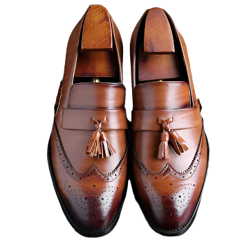 Men’s Tassel Loafers | Classic Brogue Detailing | Genuine Leather Slip-Ons