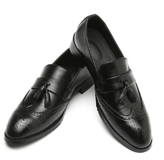 Men’s Tassel Loafers | Classic Brogue Detailing | Genuine Leather Slip-Ons